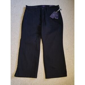 NWT $88 Women Jeans-NYDJ NOT YOUR DAUGHTERS-black stretch denim "Ariel Crop"-6P